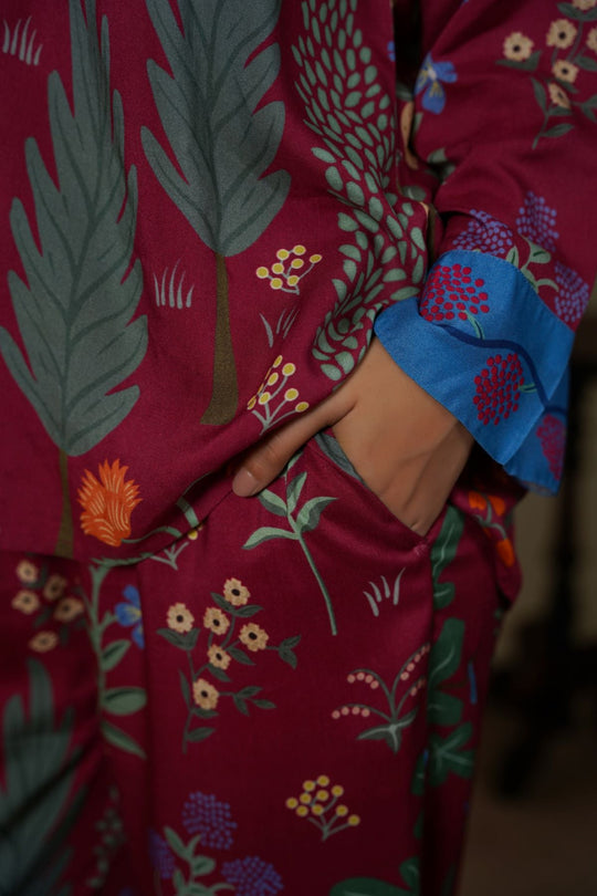 MAROON LEMON JUNGLE PANTS