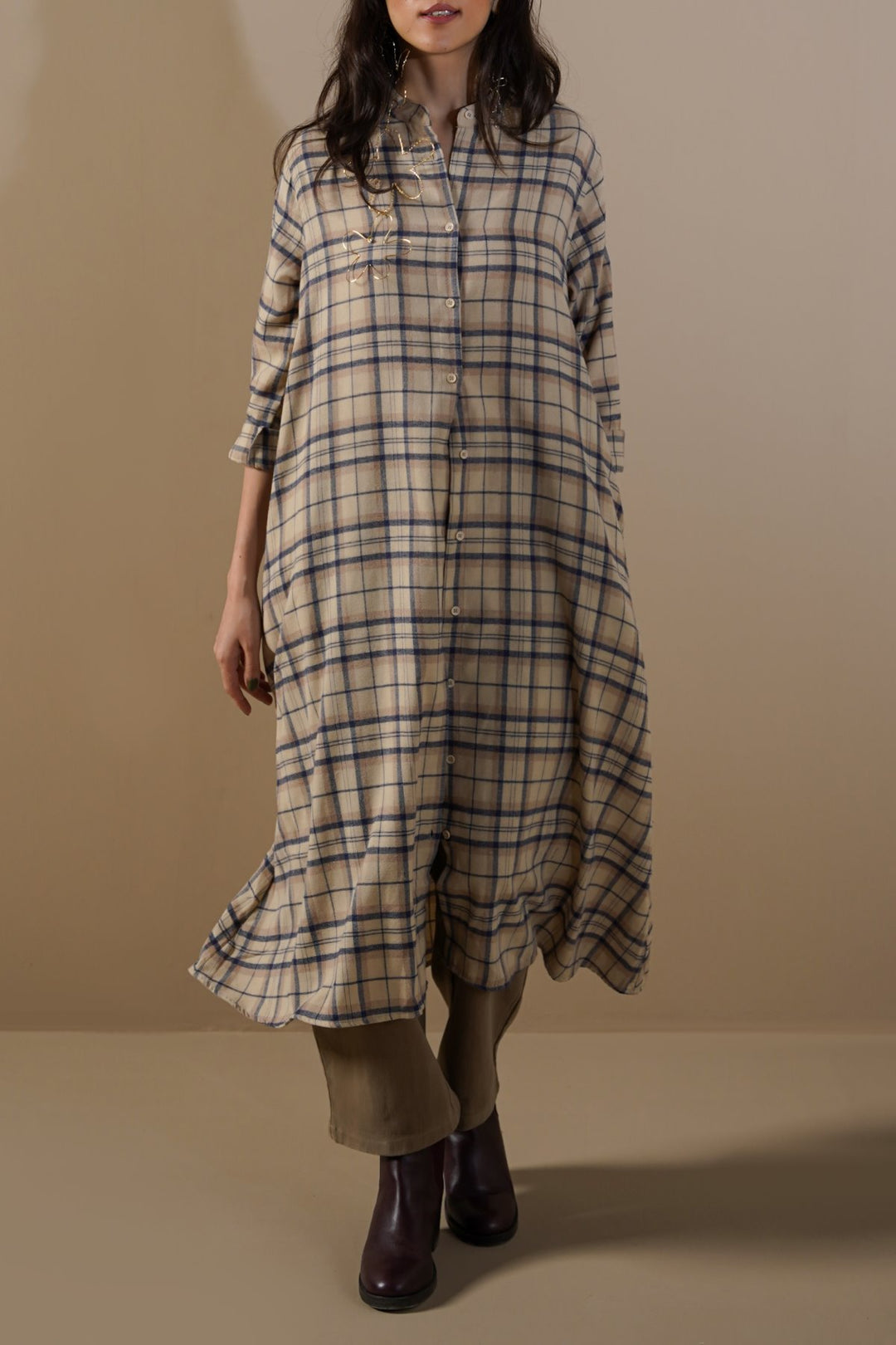BEIGE ALBA SHIRT DRESS