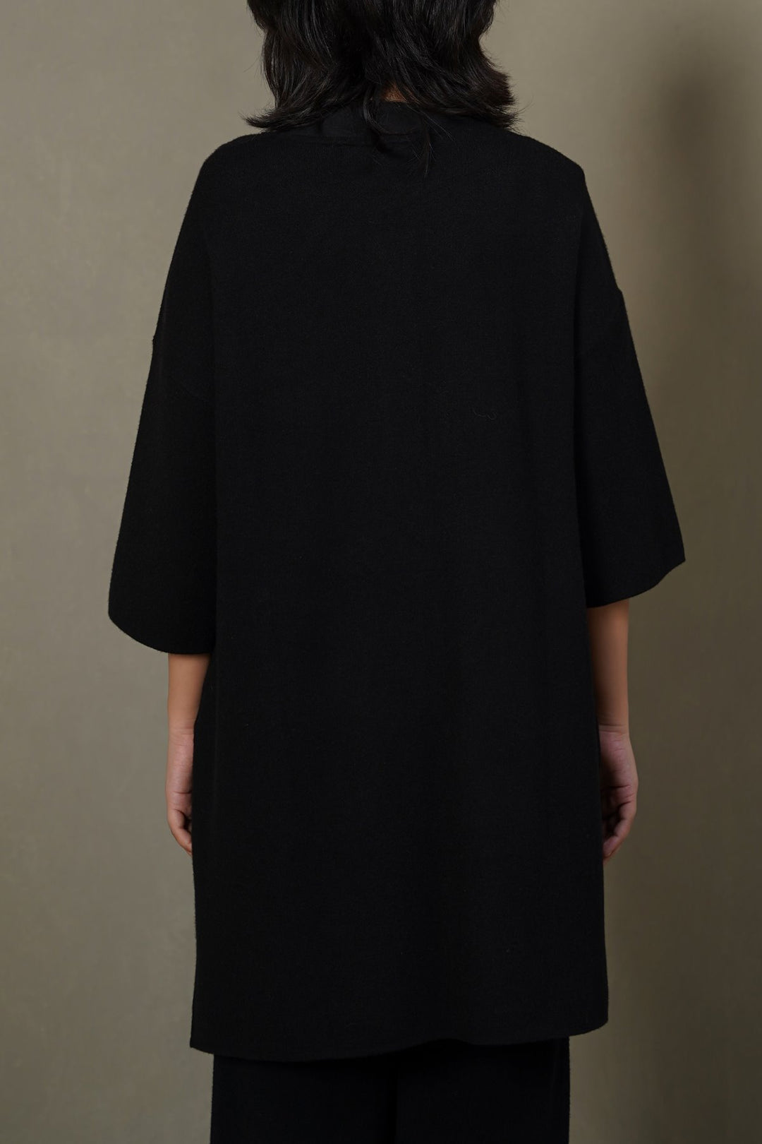 BLACK BUTTON-UP DRESS