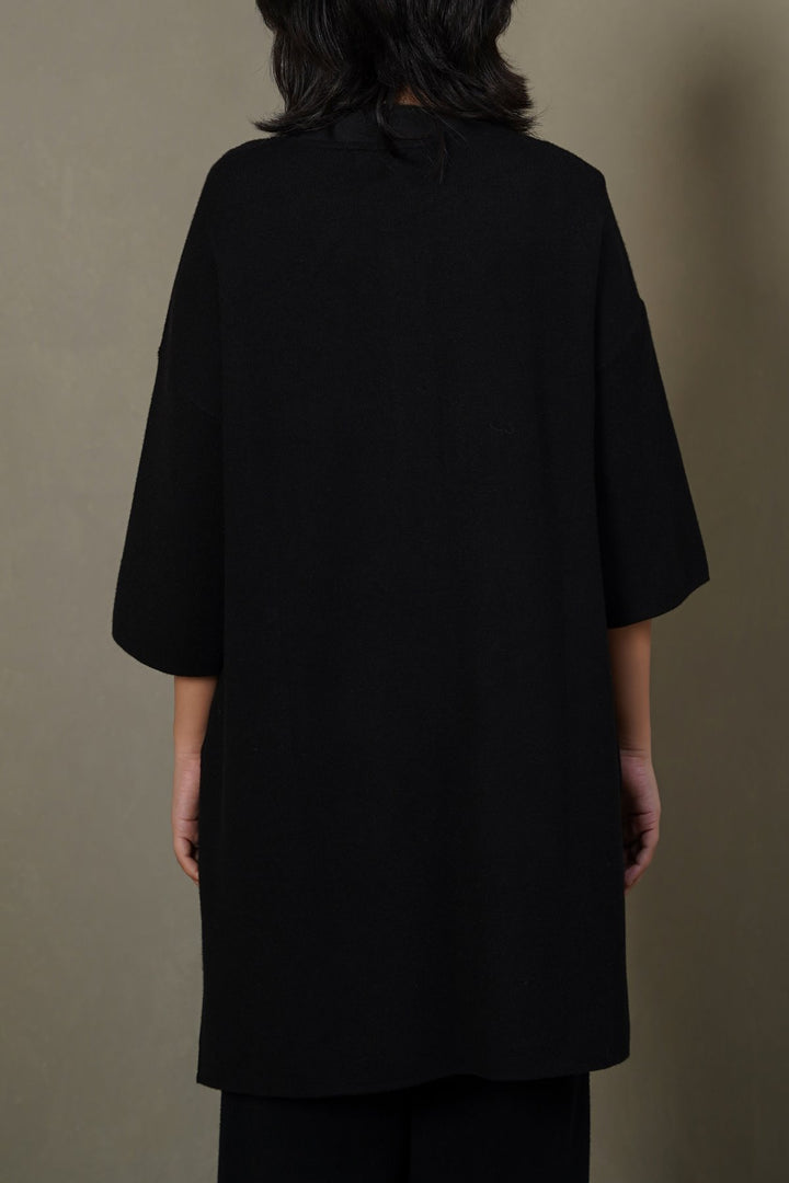 BLACK BUTTON-UP DRESS