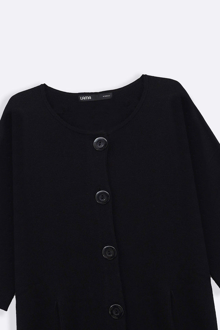 BLACK BUTTON-UP DRESS