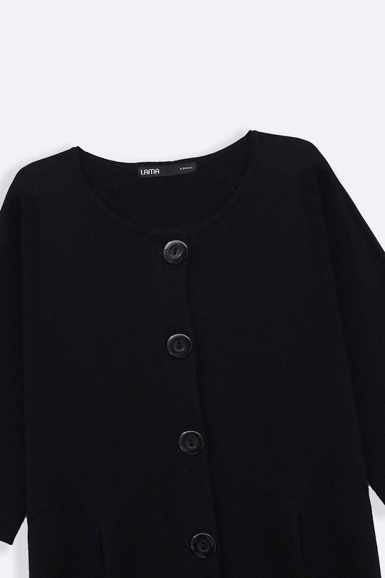 BLACK BUTTON-UP DRESS