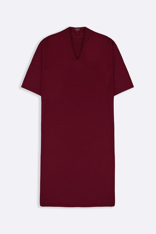 BURGUNDY CASUAL LOUNGE DRESS
