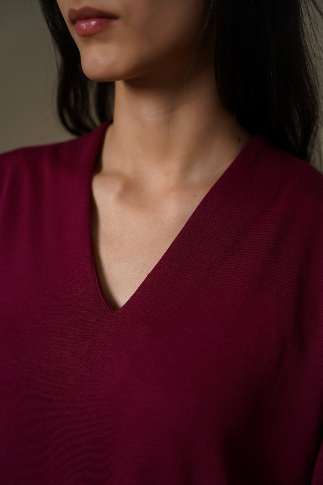 BURGUNDY CASUAL LOUNGE DRESS