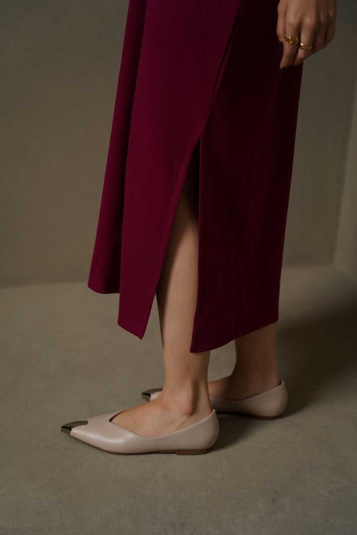BURGUNDY CASUAL LOUNGE DRESS