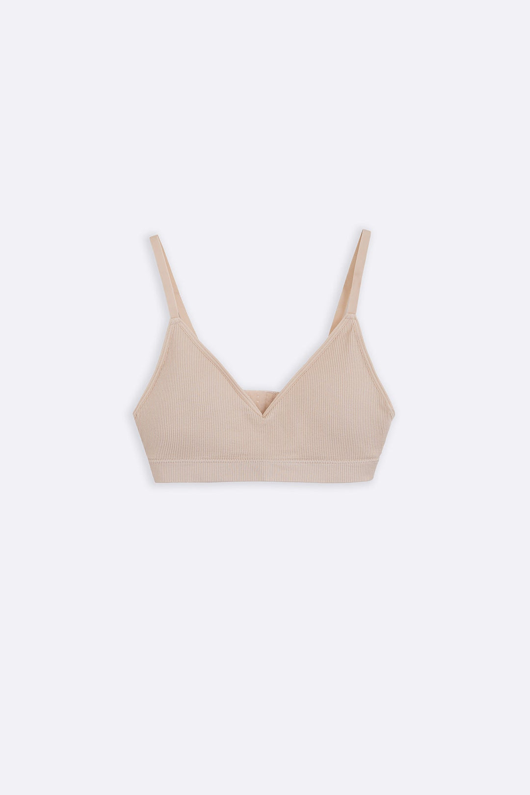 NUDE RIBBED NON-WIRED BRA