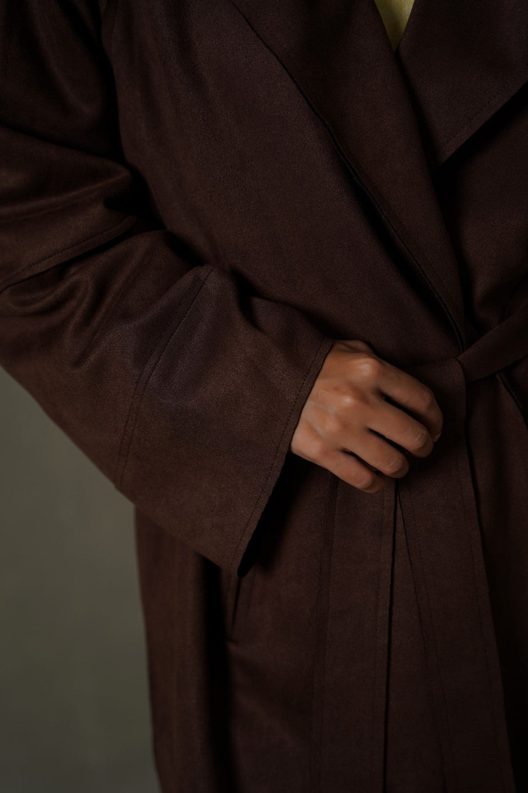 CHOCOLATE ARLO SUEDE TRENCH
