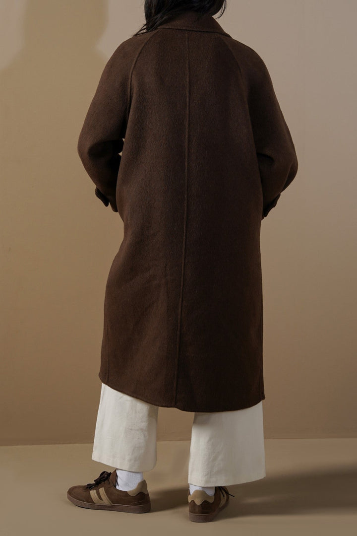 BROWN LONG WOOL COAT