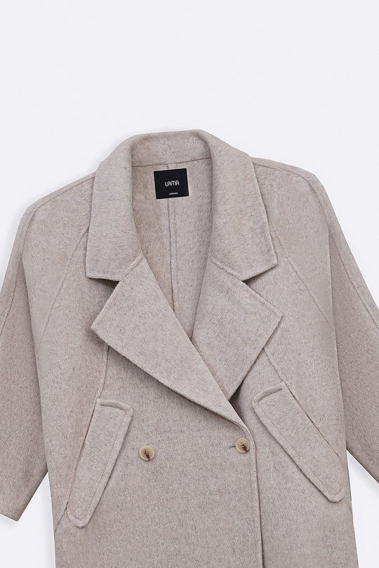 OFF WHITE LONG WOOL COAT