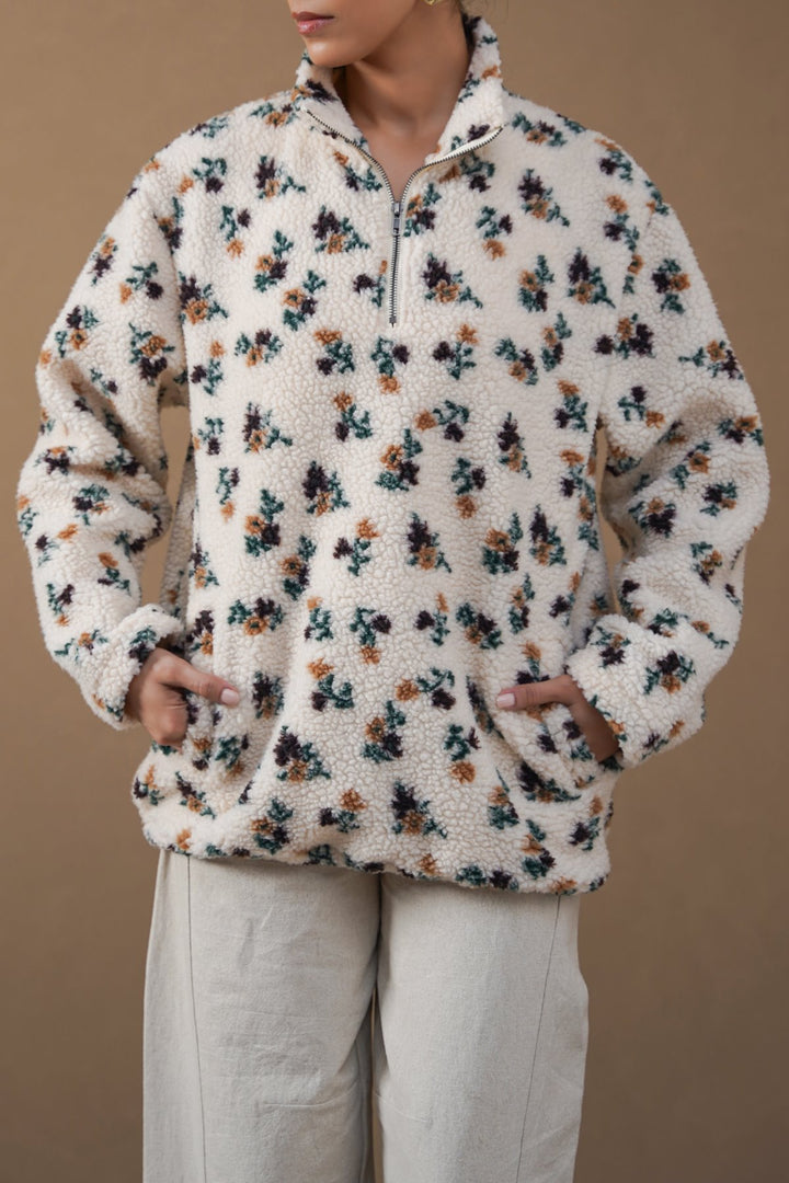 OAT WHITE WEEKEND SHERPA PULLOVER