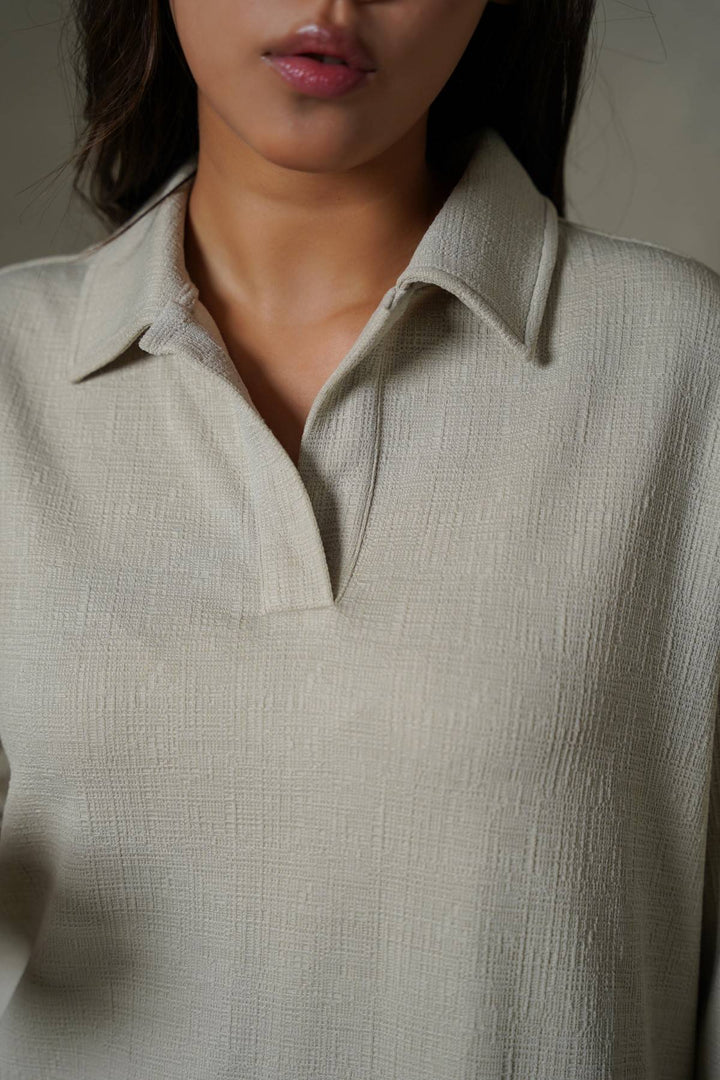 OAT WHITE TEXTURED POLO