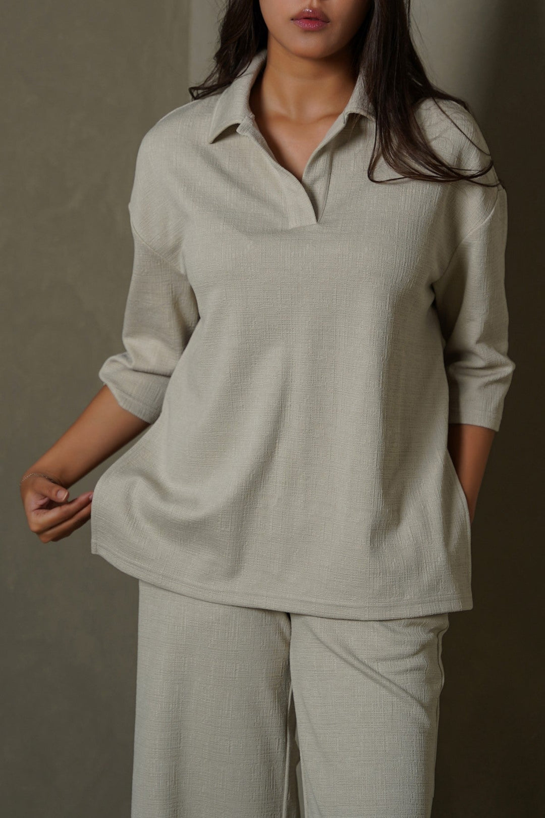 OAT WHITE TEXTURED POLO