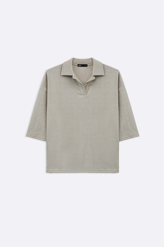 OAT WHITE TEXTURED POLO