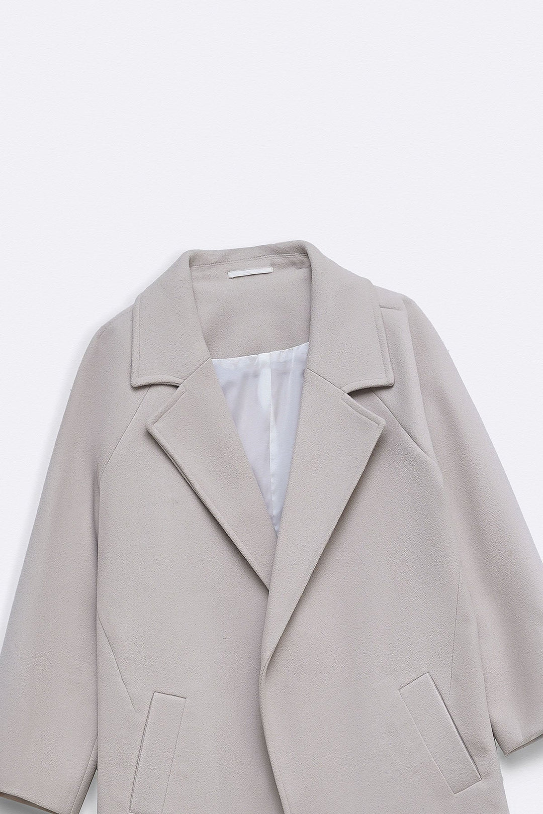 BEIGE LONG BELTED COAT