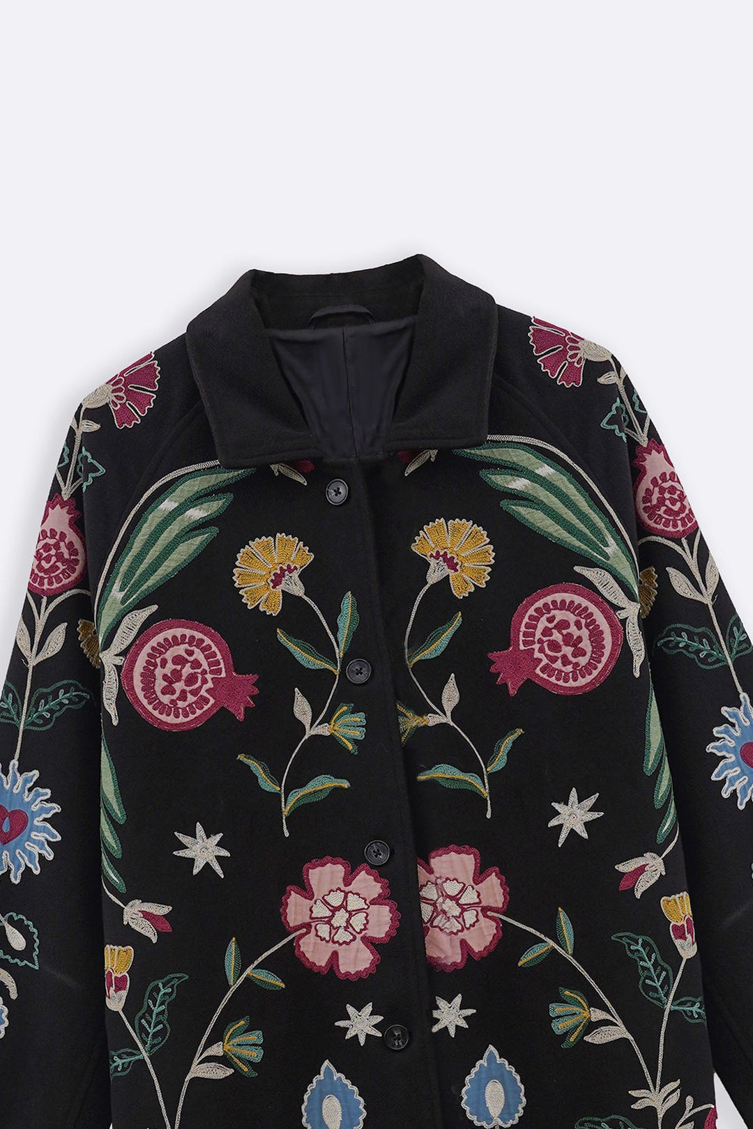 BLACK BOUTIQUE EMBROIDERED LONG COAT