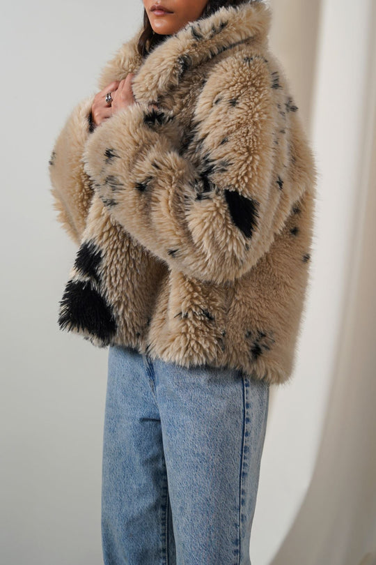 BEIGE RANCH LUXE FUR JACKET