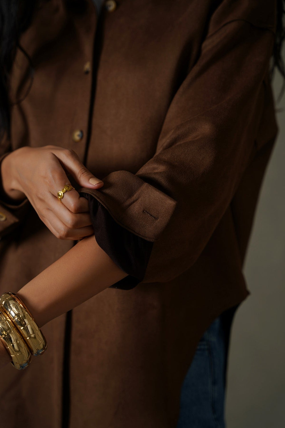 BROWN MARA SUEDE SHIRT
