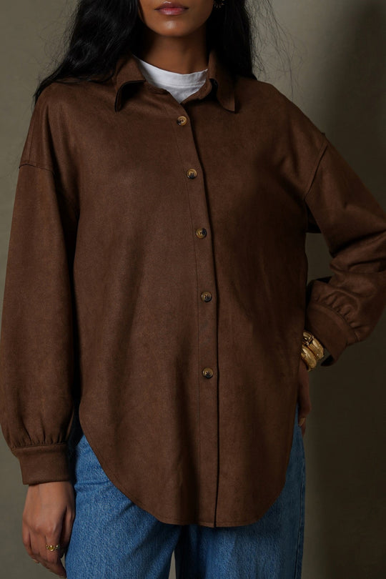 BROWN MARA SUEDE SHIRT