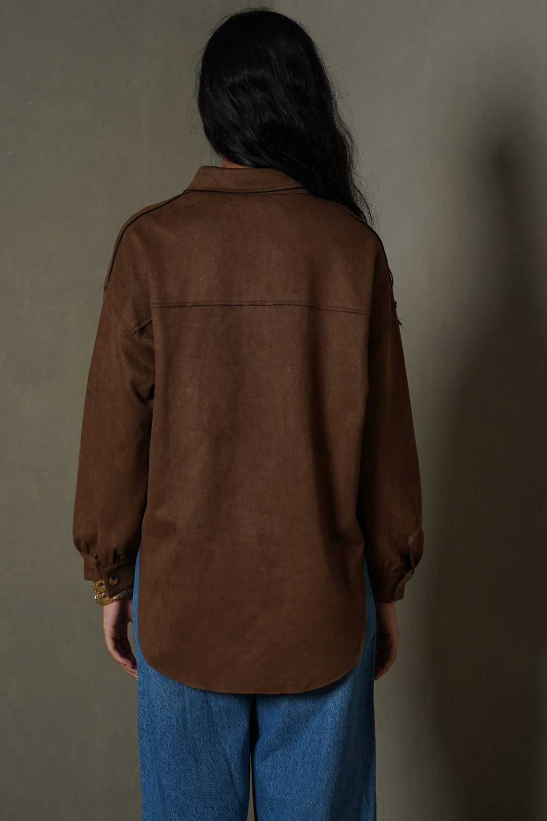 BROWN MARA SUEDE SHIRT