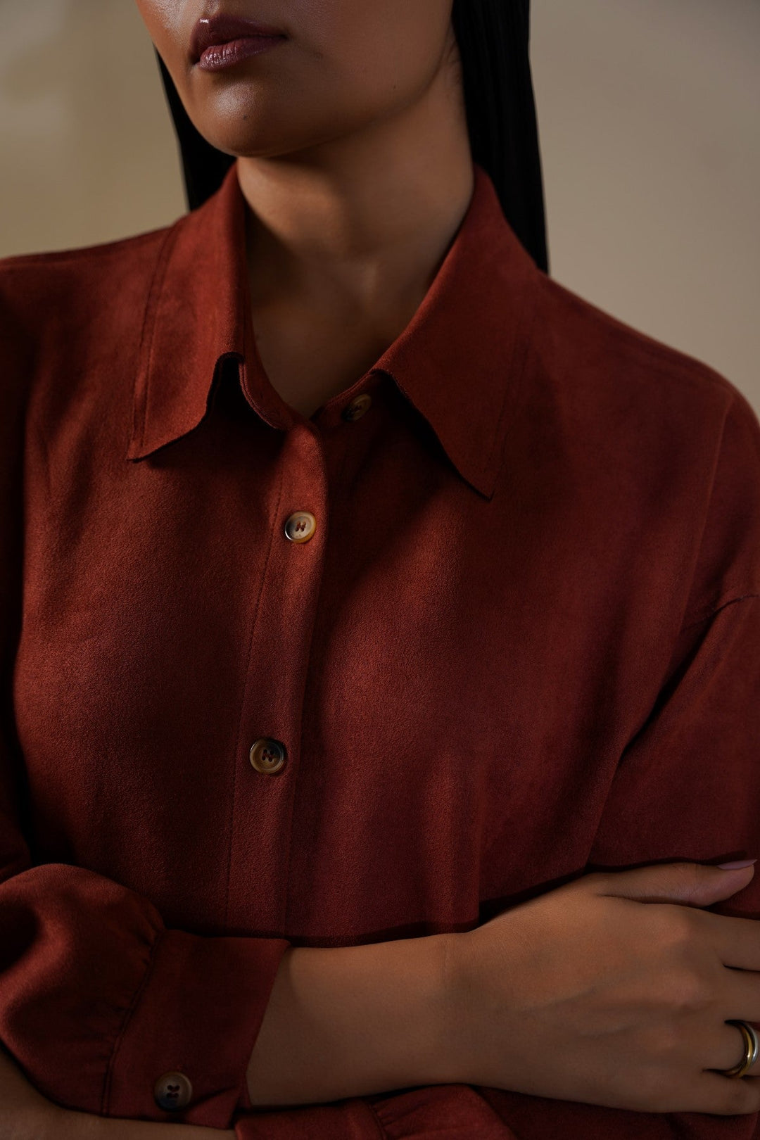 RUST MARA SUEDE SHIRT