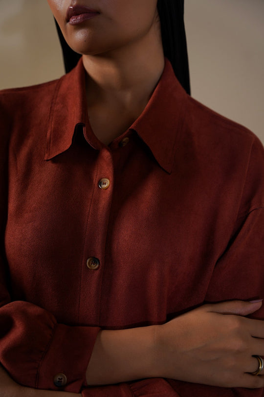 RUST MARA SUEDE SHIRT