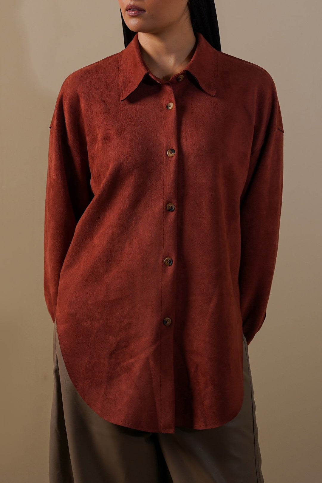 RUST MARA SUEDE SHIRT
