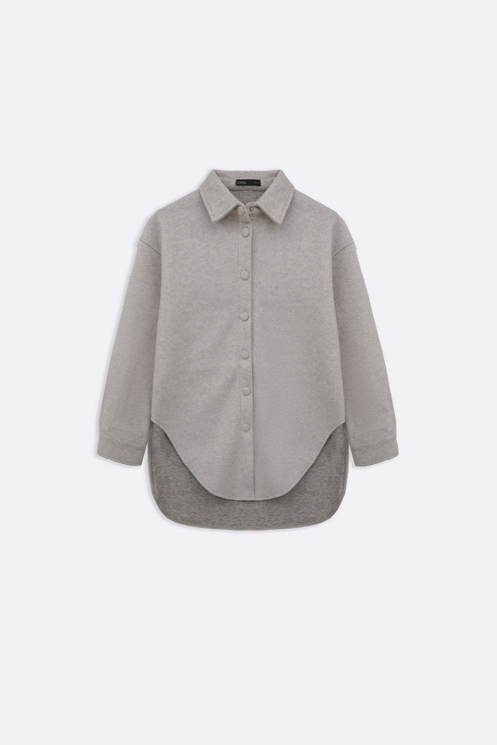 OAT WHITE HIGH HEM SHACKET