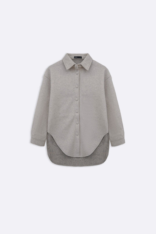 OAT WHITE HIGH HEM SHACKET