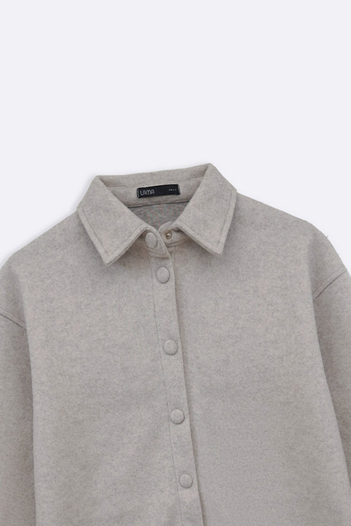 OAT WHITE HIGH HEM SHACKET