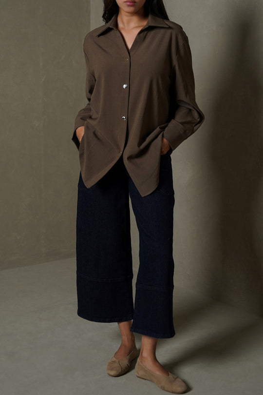 TAUPE MOCCA BUTTON DOWN