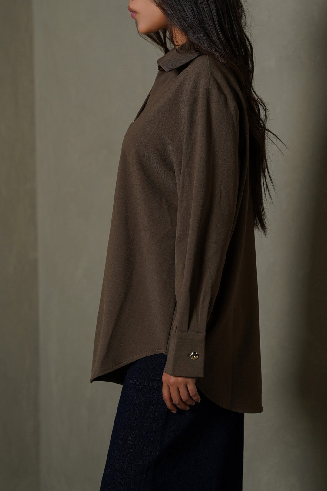 TAUPE MOCCA BUTTON DOWN