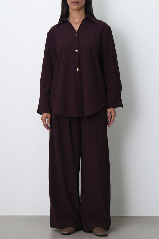 WINE FLOW BUTTONED SHIRT