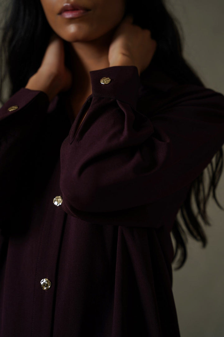 WINE MOCCA BUTTON DOWN