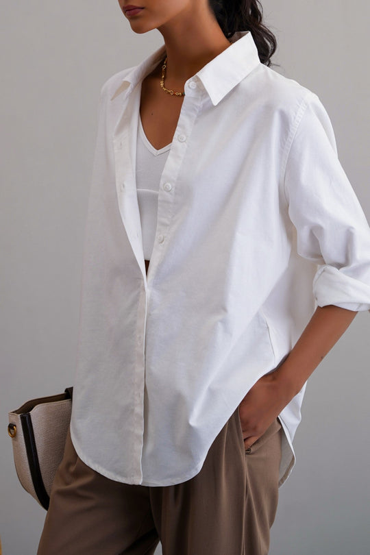 WHITE THE MEANS-BUSINESS SHIRT