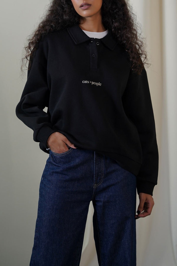 BLACK CAT SUPREMACY FLEECE POLO