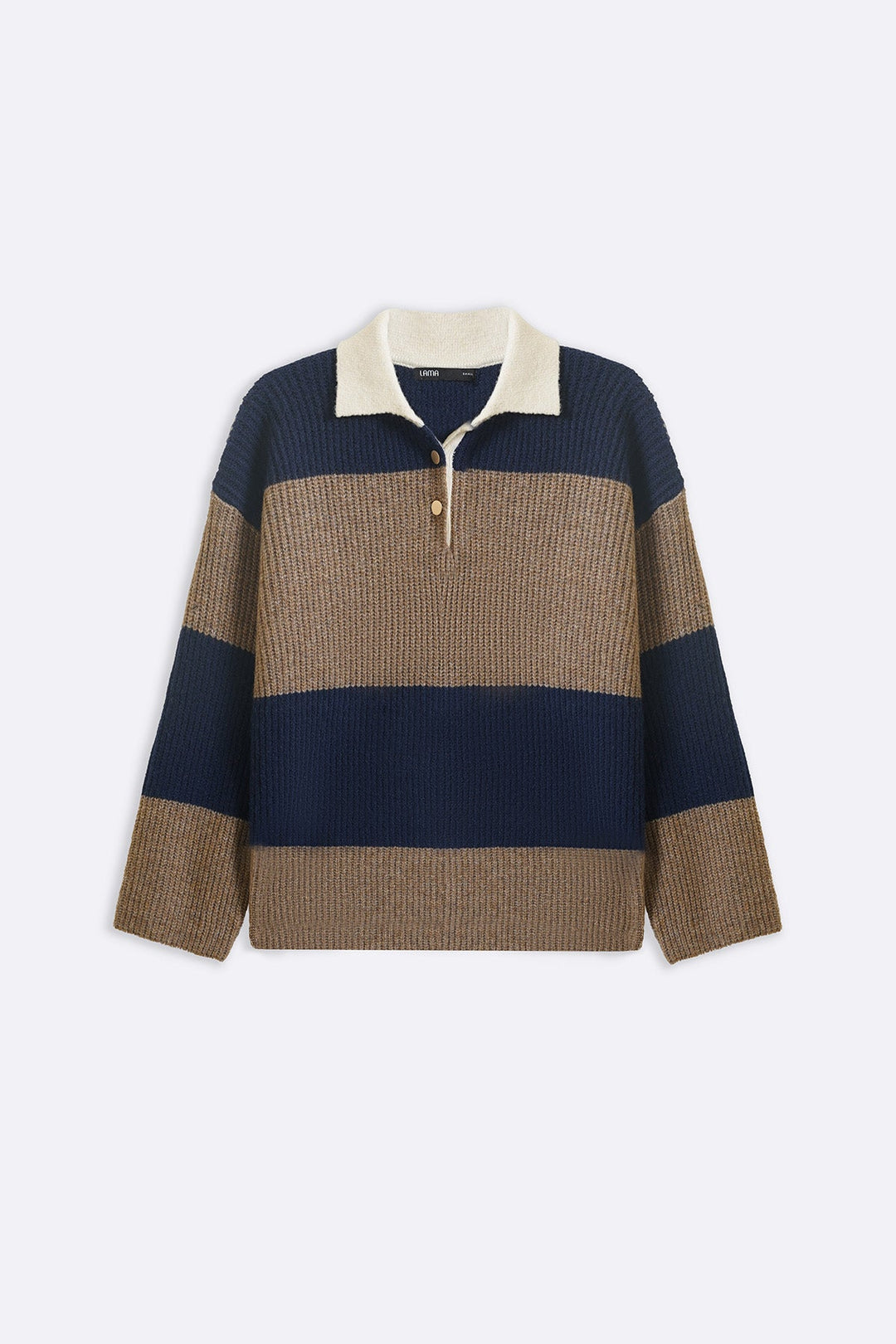 BLUE VARSITY STRIPE SWEATER