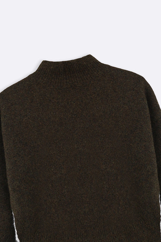GREEN LINEA MOCKNECK SWEATER