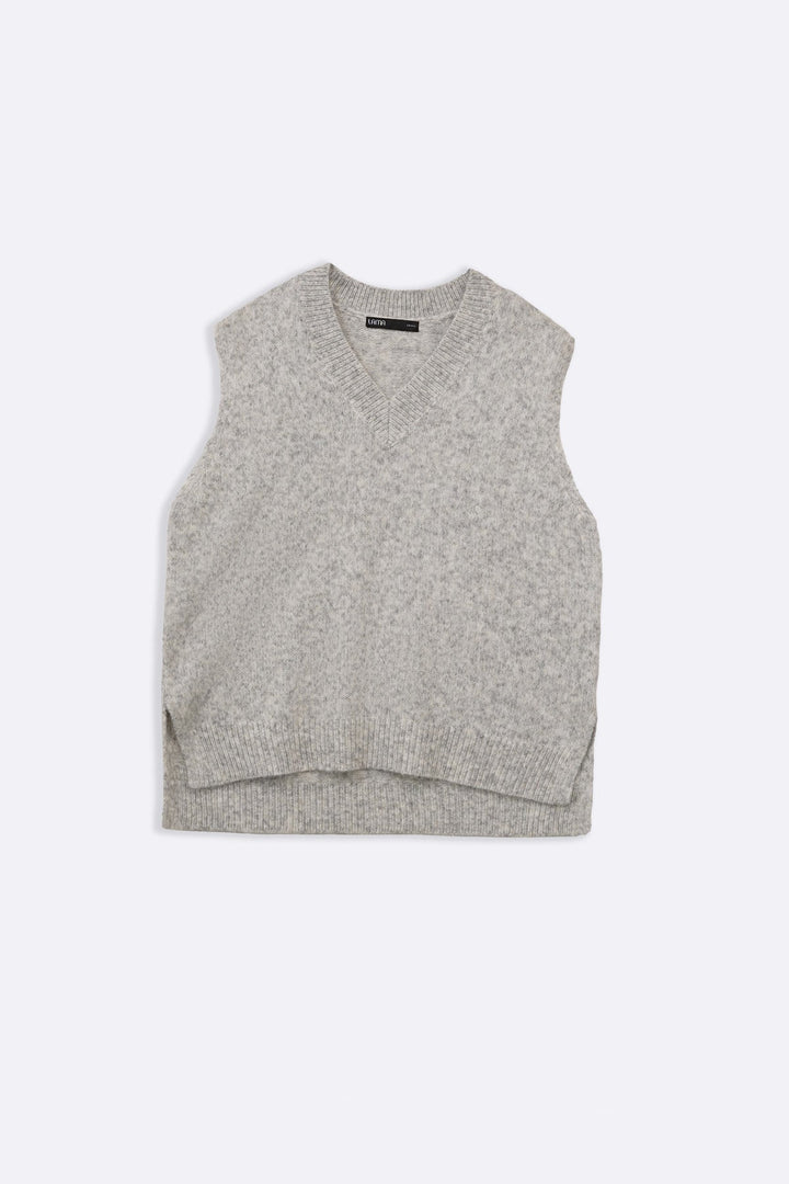 GREY V-NECK SWEATER VEST
