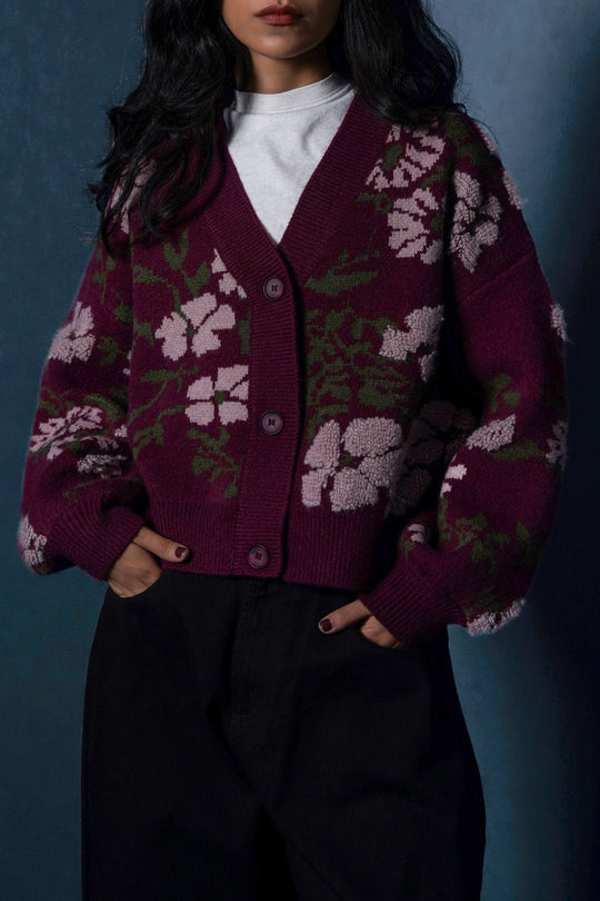 PLUM AUTUMN SHORT CARDIGAN