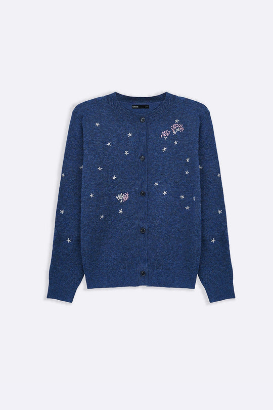 BLUE FEMME EMBROIDERED CARDIGAN
