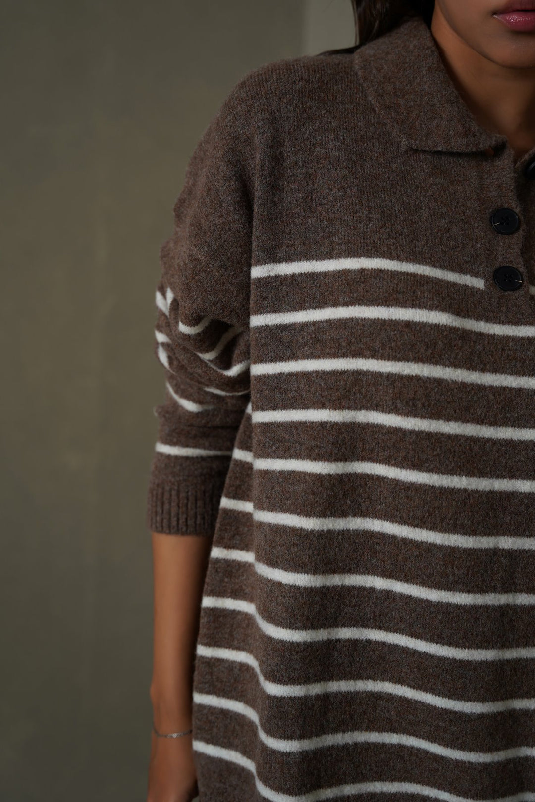 BROWN MARINE WOOL SWEATER