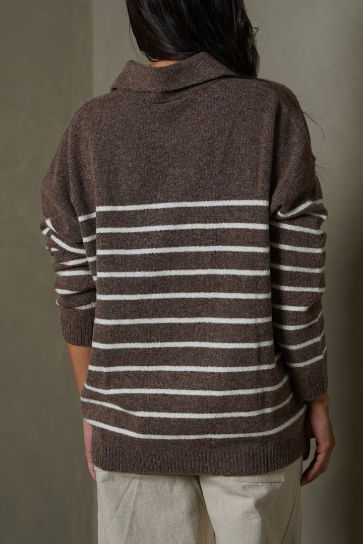 BROWN MARINE WOOL SWEATER