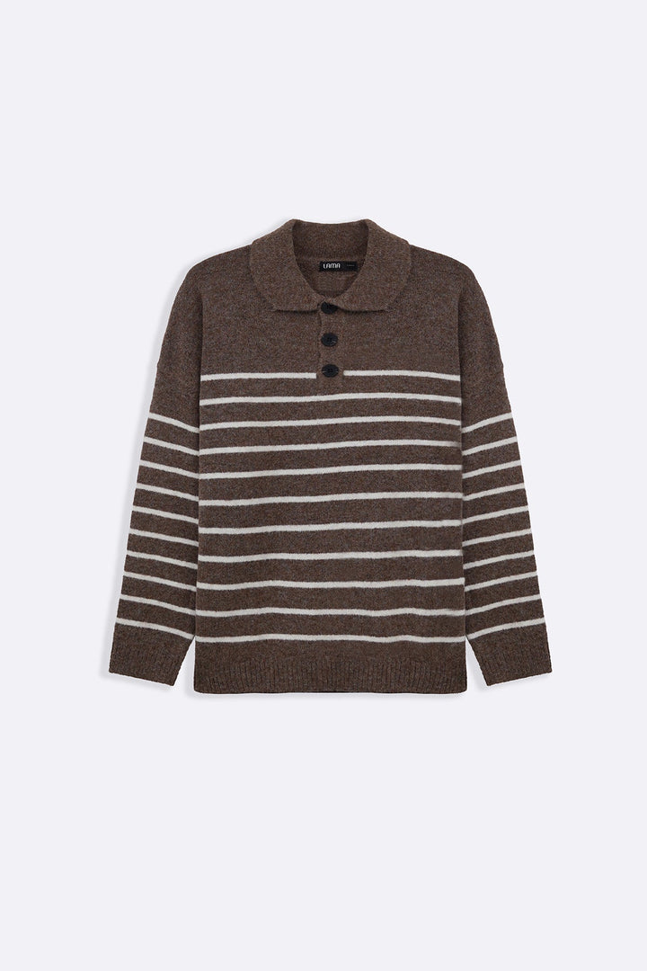 BROWN MARINE WOOL SWEATER