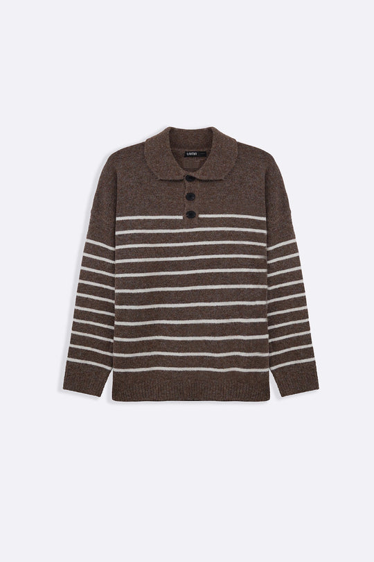 BROWN MARINE WOOL SWEATER