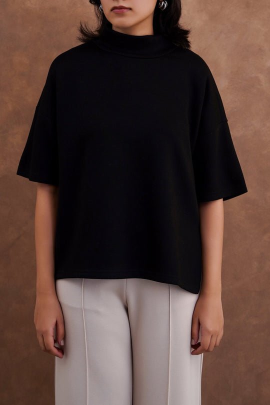 BLACK NEOPRENE HIGH NECK