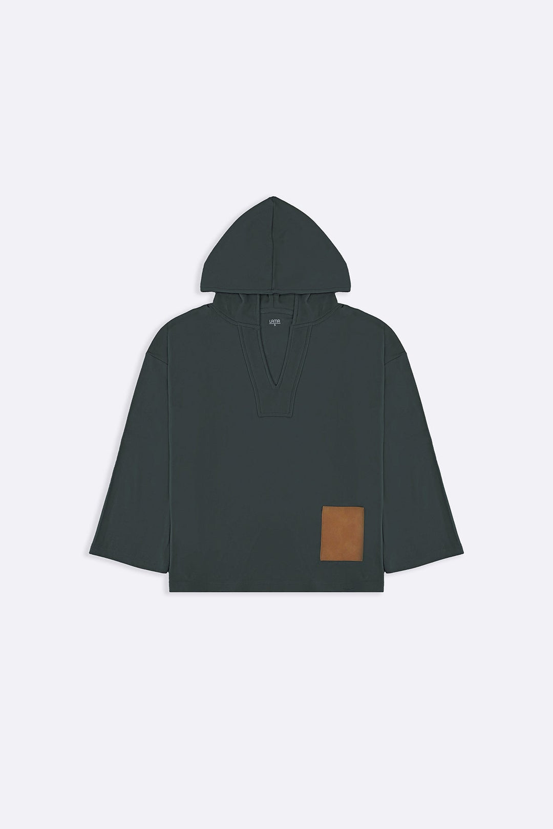 GREEN SOFT FLEECE PATCH HOODIE