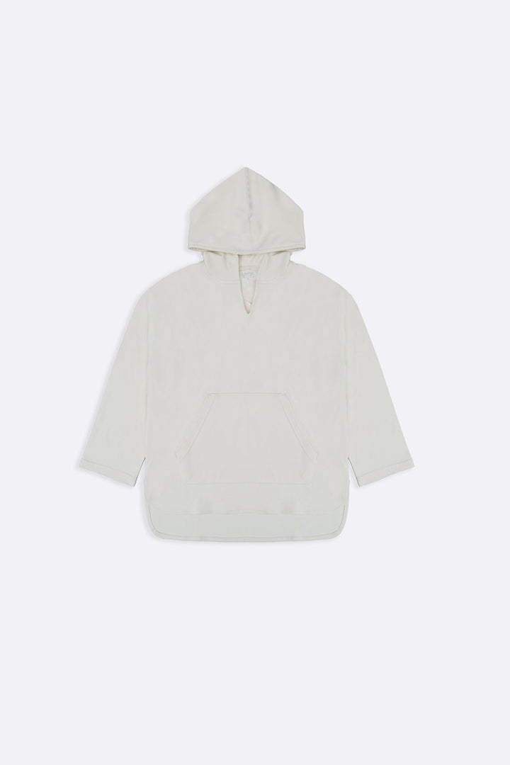 IVORY LOUNGE V-NECK HOODIE