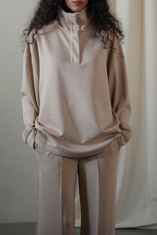 KHAKI SOFT ALL-DAY PULLOVER