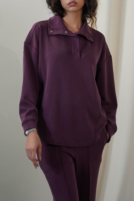 PLUM SOFT ALL-DAY PULLOVER