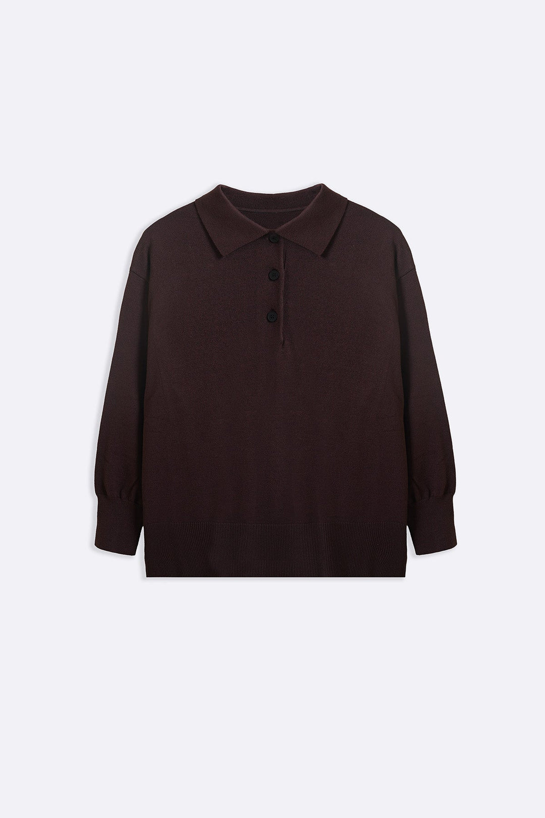 DARK BROWN POLO PULLOVER